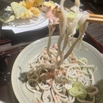 蕎麦 やすたけ - 細麺と太麺が選べました。太麺が人気とのこと。こちらは太麺。
