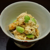 日本料理 太月 - 先付：対馬列島の穴子と茶豆の和物