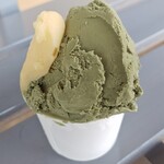 フルーツラボ 手摘屋 - よもぎのジェラート with 春の柑橘ソルベ