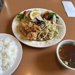 フートン - 日替わり定食（カラアゲ、野菜炒め、肉団子）