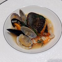 リストランテ ラ ソリア - イサキのインパデッラ　魚介と大麦のスープ仕立て（2025.5）