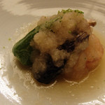 京料理かねき - あわび煮おろし、長芋、もぎ茄子、田中唐