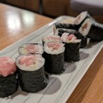 魚忠 - トロ巻き、のり巻き（かんぴょう巻き）