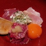 鳥茂 - 特選コース6000円　肉刺し盛り