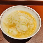 馳走 啐啄一十  - 【写真⑭】虎魚(広島県)と鰈(広島県)の特製おじや、35年継ぎ足しポン酢掛け