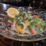 トラットリア・フランチェスカ - マゴチのカルパッチョ　藤沢産オレンジ添え