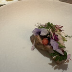 レストラン・ランス・ヤナギダテ - 銚子産カツオのたたきにスイカのアクセント