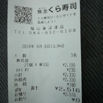 無添くら寿司 - レシート(2014.09.06)