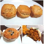 喫茶 tameiki - 後日テイクアウトしたテイクアウトしたスコーン380円×3、ブルーベリーとクリームチーズのマフィン560円、キャロットケーキ550円の断面✨