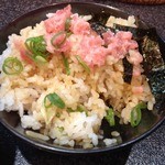 烈志笑魚油 麺香房 三く - ネギトロごはんガッツリ大盛り（まぜまぜ）