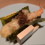 天ぷら こぎつね - 花海老　花鰹と海老の