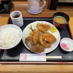 とんかつ不二 - 魚フライ定食 おかず大盛り、ライス大盛り