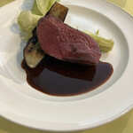 洋惣菜 亀洋 - エゾ鹿もも肉のロティ 黒トリュフの赤ワインソース