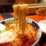 支那麺 はしご - 【画像追加】麺は中細ストレート麺（2014.09)