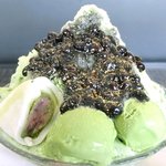 ふれんち茶懐石 京都福寿園茶寮 - 宇治抹茶金時氷 1296円