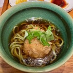 とんかつ乃ぐち - メンチカツの茶蕎麦
