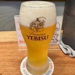 とんかつ乃ぐち - 生ビール (ヱビス) 700円
