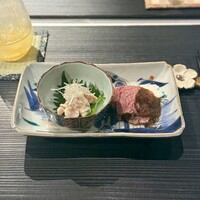 中目黒 若狭 - 赤牛のしゃぶしゃぶとジョウミノ塩ユッケ