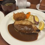 キッチン ノム - ハンバーグ&クリームコロッケ　ライスセット