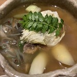 新門前 米村 - 【初夏野菜のスッポンスープ】木の芽もたっぷり、トロロものってます