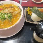 南修軒 - 本日のおいらのランチは牛筋ラーメンセット　2014/9月