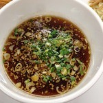 千茶屋 - 正油つけめん　700円　2014年9月