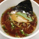 千茶屋 - 正油つけめん　700円　2014年9月