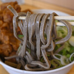 一〇そば - 太蕎麦(普通盛り・冷)@税込390円、ジャンボゲソ天＠税込260円、ネギ増し@サービス