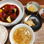 中華ダイニング 一途一心 - ランチセット　黒酢酢豚　1500円