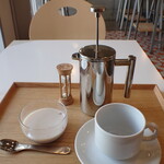 トーコーキッチン - 手作り あずきミルクプリン　ホットコーヒー