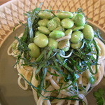椿家 - ランチ４品め：枝豆のオイルパスタ
