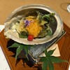 グランディア芳泉 - 鮑と丸茄子　雲丹にジュレかけ