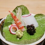 まき村 - ケンサキイカと車海老