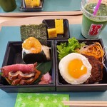 あなゆき - 本日の定食(テリヤキハンバーグ)+お抹茶ラテ