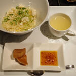 中国料理 燦宮 - 季節の食事（選択）炒飯のおこげ、ＸＯスープ茶漬け