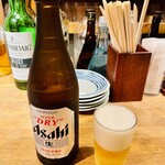 ゆうのや - スーパードライ650円、前の晩に日本酒を飲み過ぎたのでコレだけで控えめに。