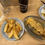 晩杯屋 御徒町店 - ポテフラにちくわ揚げ