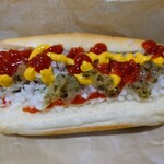 コストコ 和泉倉庫店 - 令和7年6月 営業時間(10:00〜20:00)
                                クォーターパウンド ホットドッグ 税込184円
                                おかわり自由のドリンク付