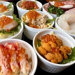 海陽 - ＡかＢは雲丹が入るか入らないか。入らない方はサーモンとカニが入ります