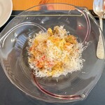 ソラアンナ - 【パスタ料理】
『山梨県産ふじさんワインラムと北海道産リコッタチーズと神奈川県産3種トマト、自家製フェットチーネ』

ラム肉やエビがたっぷりでチーズが濃厚です。