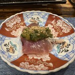 さか本 鮨 - 鰹タタキ　九条ネギソース