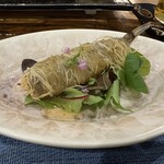 さか本 鮨 - メヒカリのカダイフ揚げ