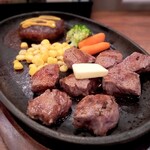 ハンバーグ&ステーキ WAZN - ハンバーグ+切り落としステーキ