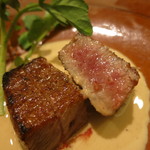 日本料理 太月 - 26年8月　仙台牛タタキ　断面アップ