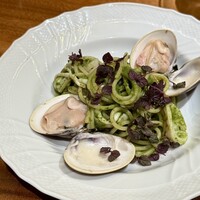 ボッテゴン - ハマグリとイカのジェノベーゼパスタ