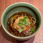 とんかつ乃ぐち - メンチカツの茶蕎麦