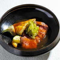 尾崎牛と夏野菜の味噌餡掛け
