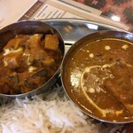 インド料理 パリワル - こちらは夏の食材とは関係ないと思いますが、深みのある味わいに唸ったエリンギのカレーとガオンムルギマサラ(チキンカレー)