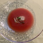 洋惣菜 亀洋 - スイカの冷製スープ、帆立のソテー