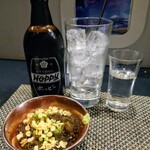 炭火焼 湖月 - ホッピー（白）セット、お通し（もずく）